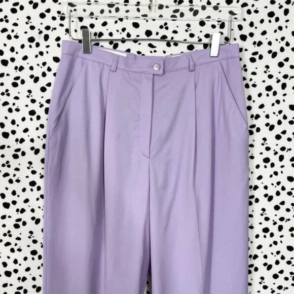 ESCADA | Lavender Purple New Wool Straight Leg Trousers Designer Work Pants 40 - Picture 1 of 6